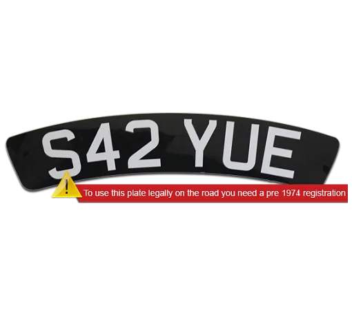 Self Adhesive Black Curved 300mm x 55mm Front Scooter Plate — view 2