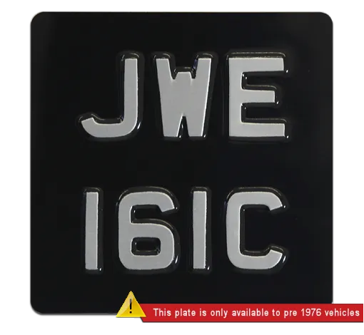 Black & Silver 6 ½" x 6 ½" Pressed Metal Embossed Scooter Plate