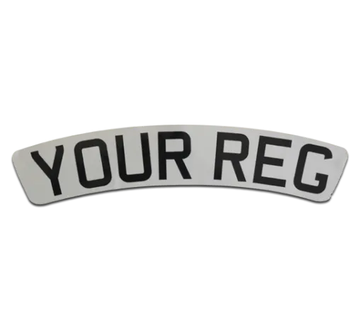 Self Adhesive White Reflective Curved Front Scooter Plate