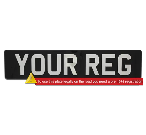 Black & Silver Perspex Standard Car Plates (PAIR)