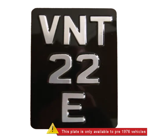Black & Silver Pressed Metal Embossed 3 Row Bike Plate