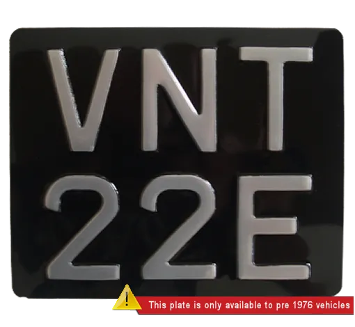 Black & Silver Pressed Metal Embossed Bike Plate
