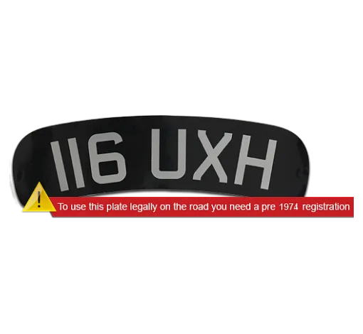 Self Adhesive Black Curved 278mm x 80mm Front Scooter Plate — view 2