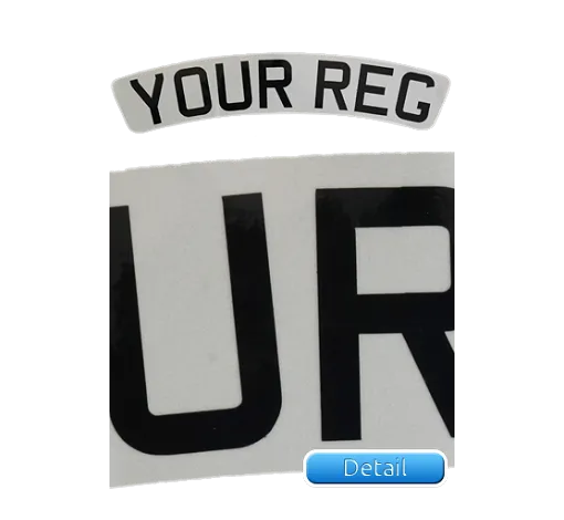 Self Adhesive White Reflective Curved Front Bike Plate
