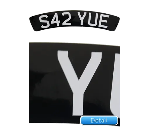 Self Adhesive Black Curved 300mm x 55mm Front Bike Plate