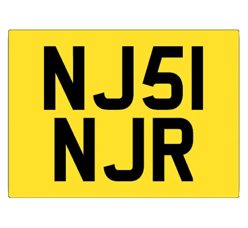 Yellow & Black Perspex Square Car Plate