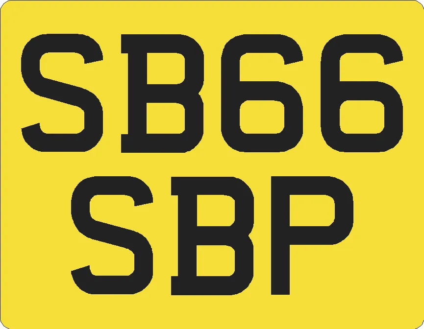9 x 7 Number Plate